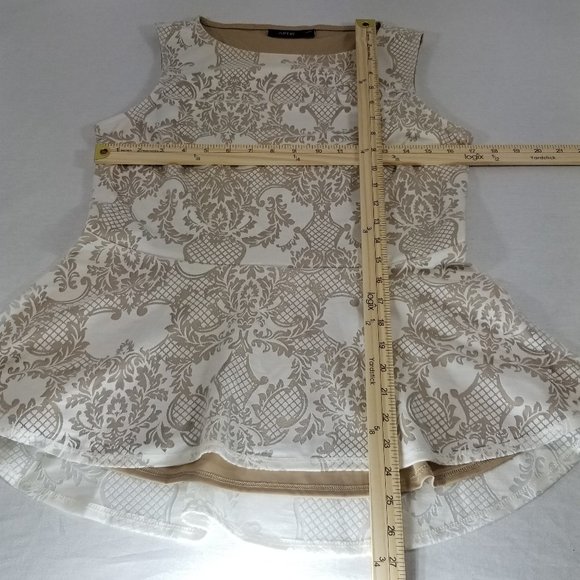 APP 9 Women's Size M Cream Blouse with floral desi - Picture 7 of 12